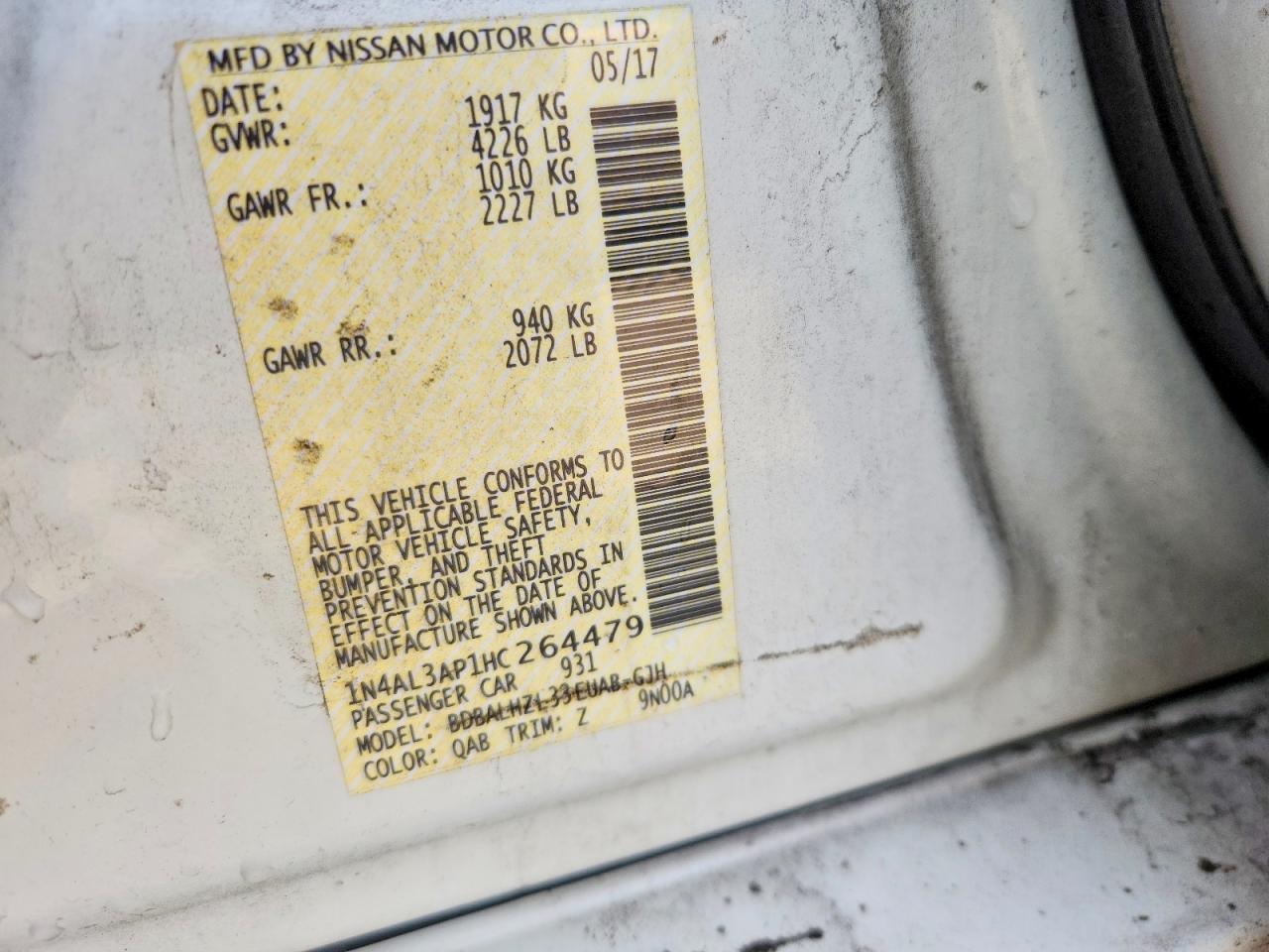 1N4AL3AP1HC264479 2017 NISSAN ALTIMA photo no. 12