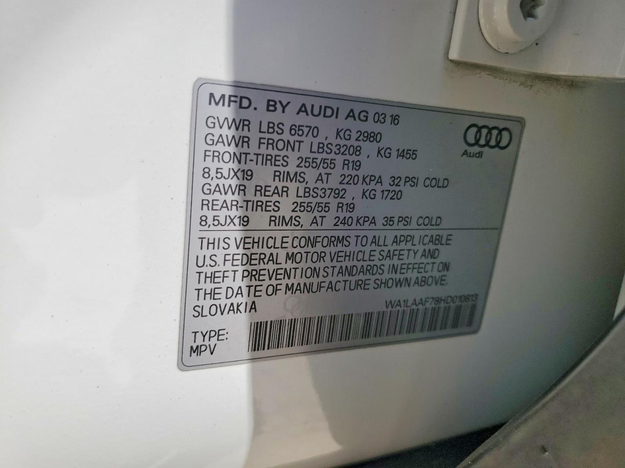 2017 AUDI Q7 PREMIUM PLUS — Фото 12 из 12