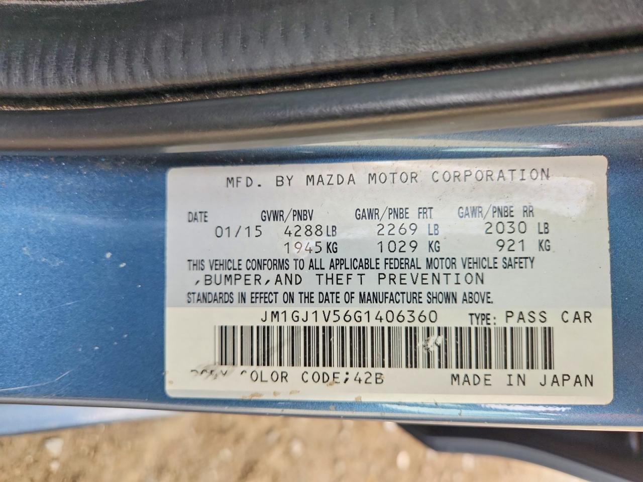 JM1GJ1V56G1406360 2016 MAZDA 6 photo no. 12