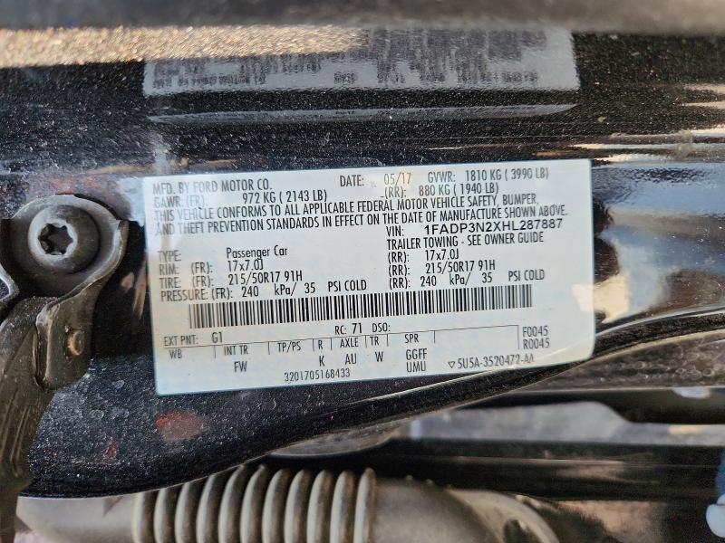 1FADP3N2XHL287887 2017 FORD FOCUS photo no. 12
