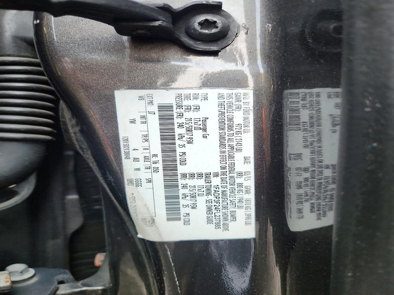 1FADP3F24FL237885 2015 FORD FOCUS photo no. 12