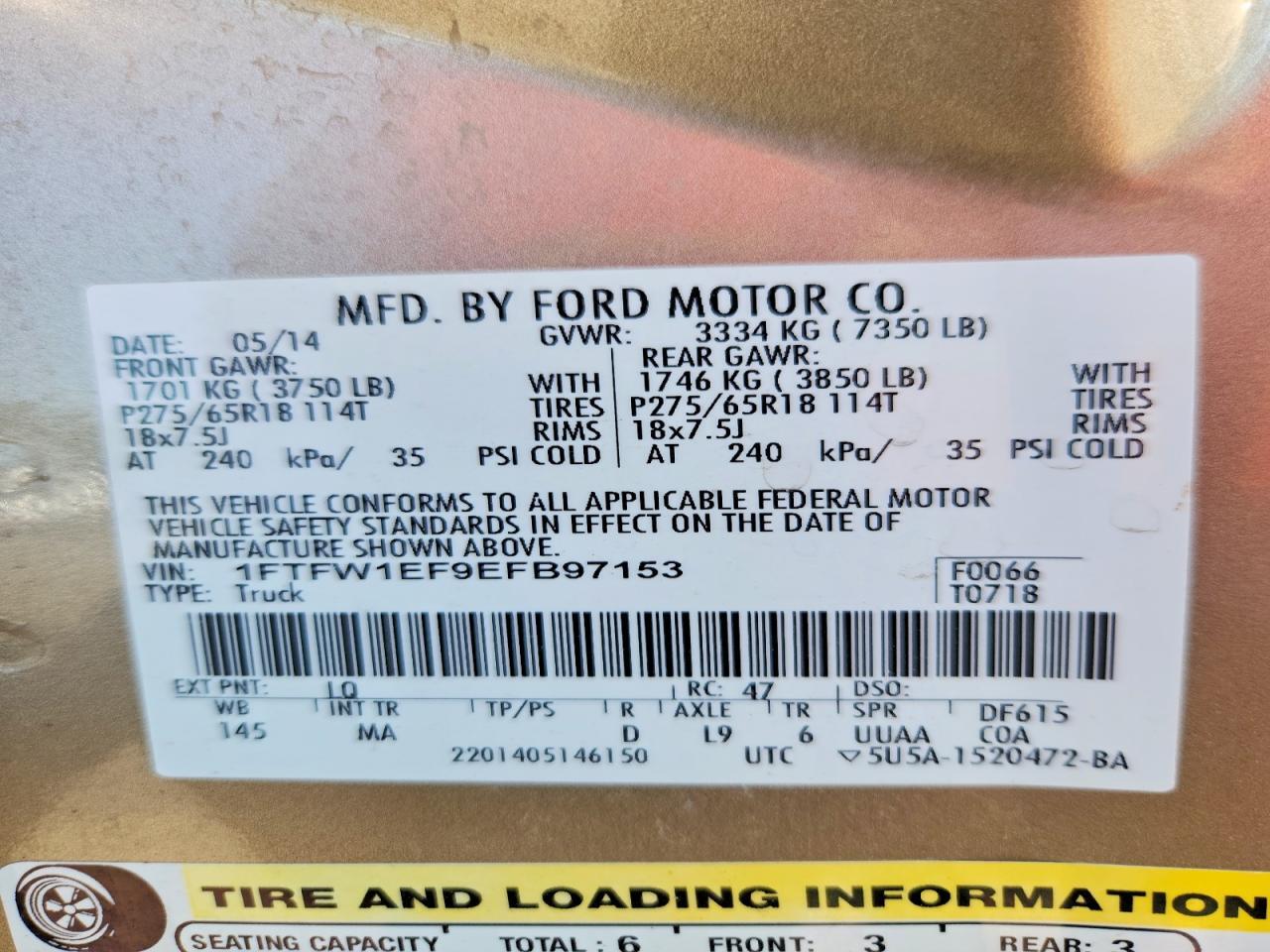 2014 FORD F150 SUPERCREW — Фото 12 из 12