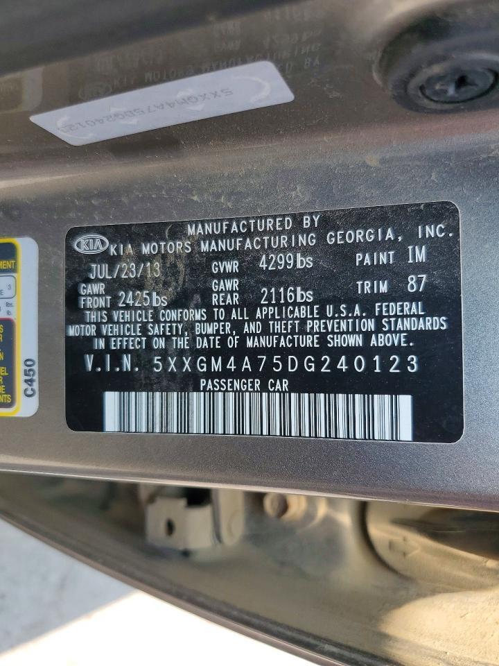 5XXGM4A75DG240123 2013 KIA OPTIMA photo no. 12