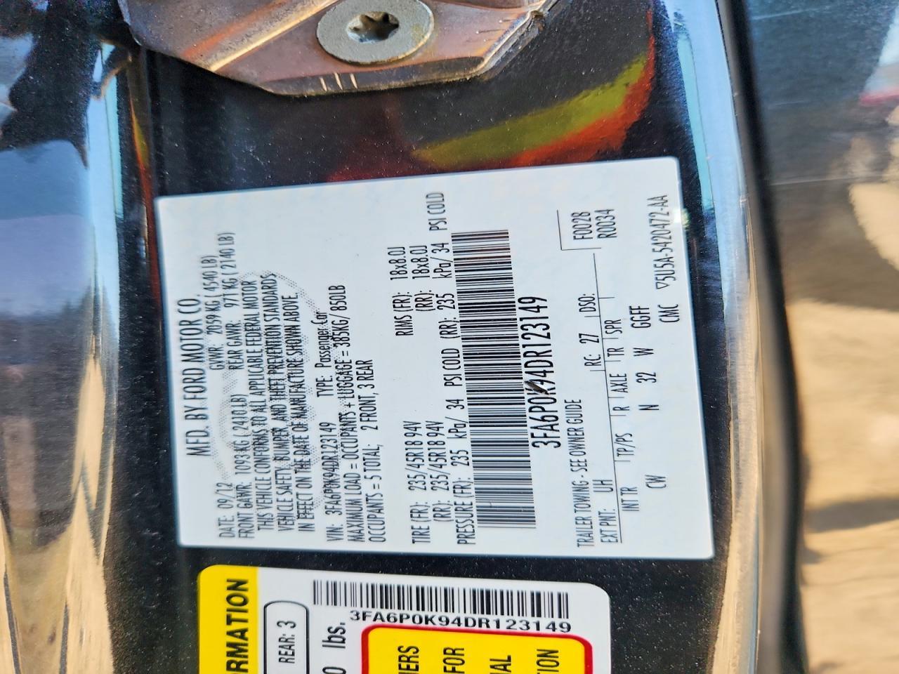 2013 FORD FUSION TITANIUM — Фото 13 из 13