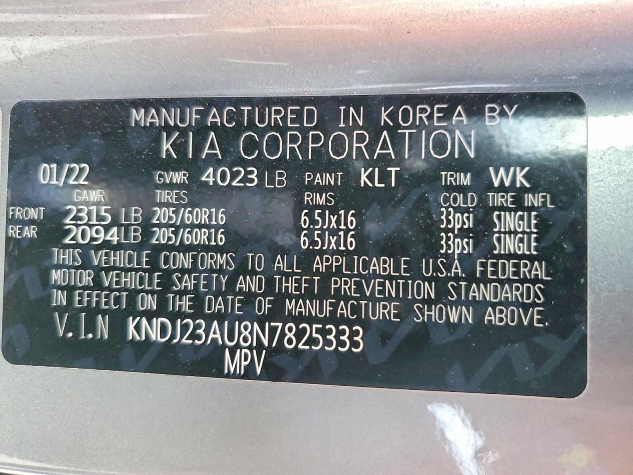 2022 KIA SOUL LX — Фото 14 из 14