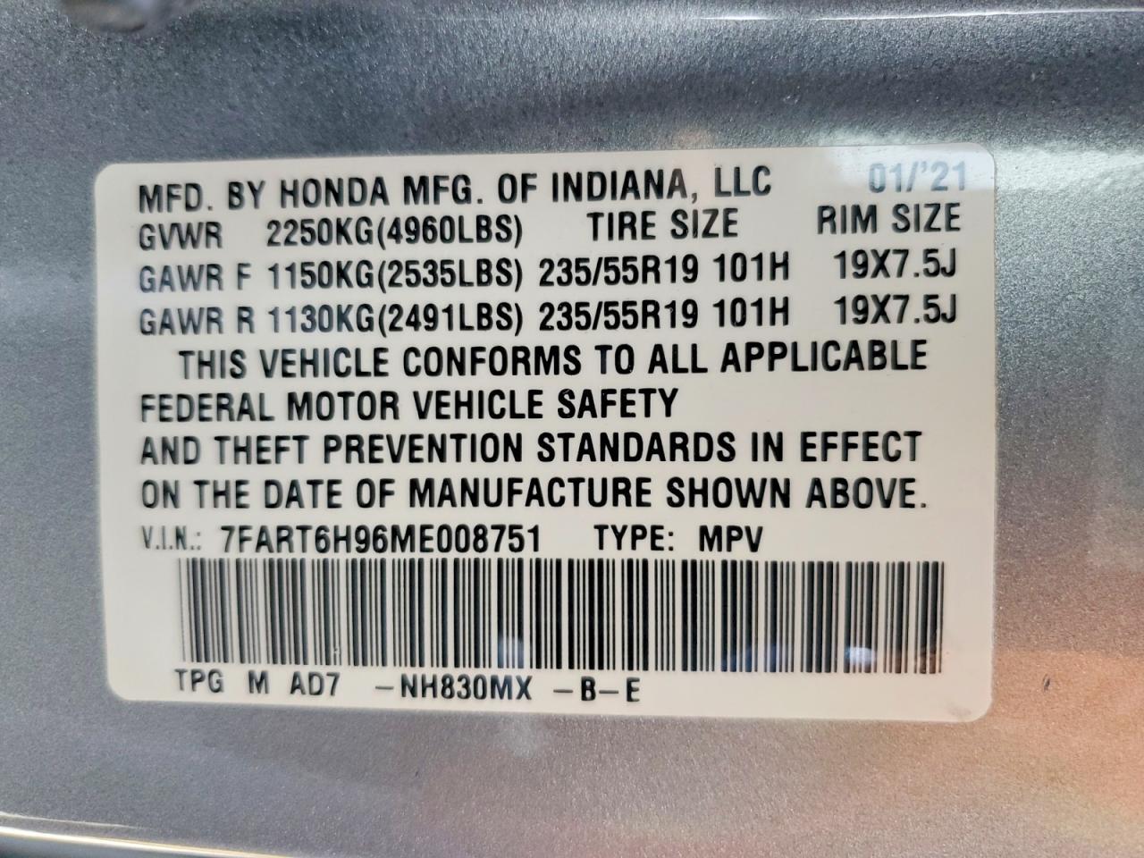 2021 HONDA CR-V HYBRID — Фото 13 из 13