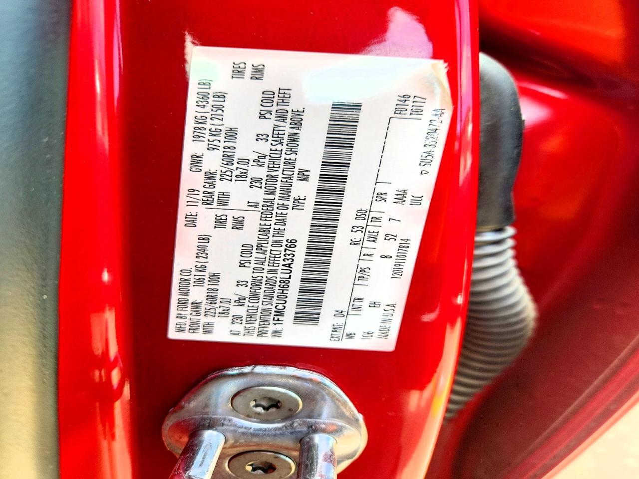 1FMCU0H68LUA33766 2020 FORD ESCAPE photo no. 12