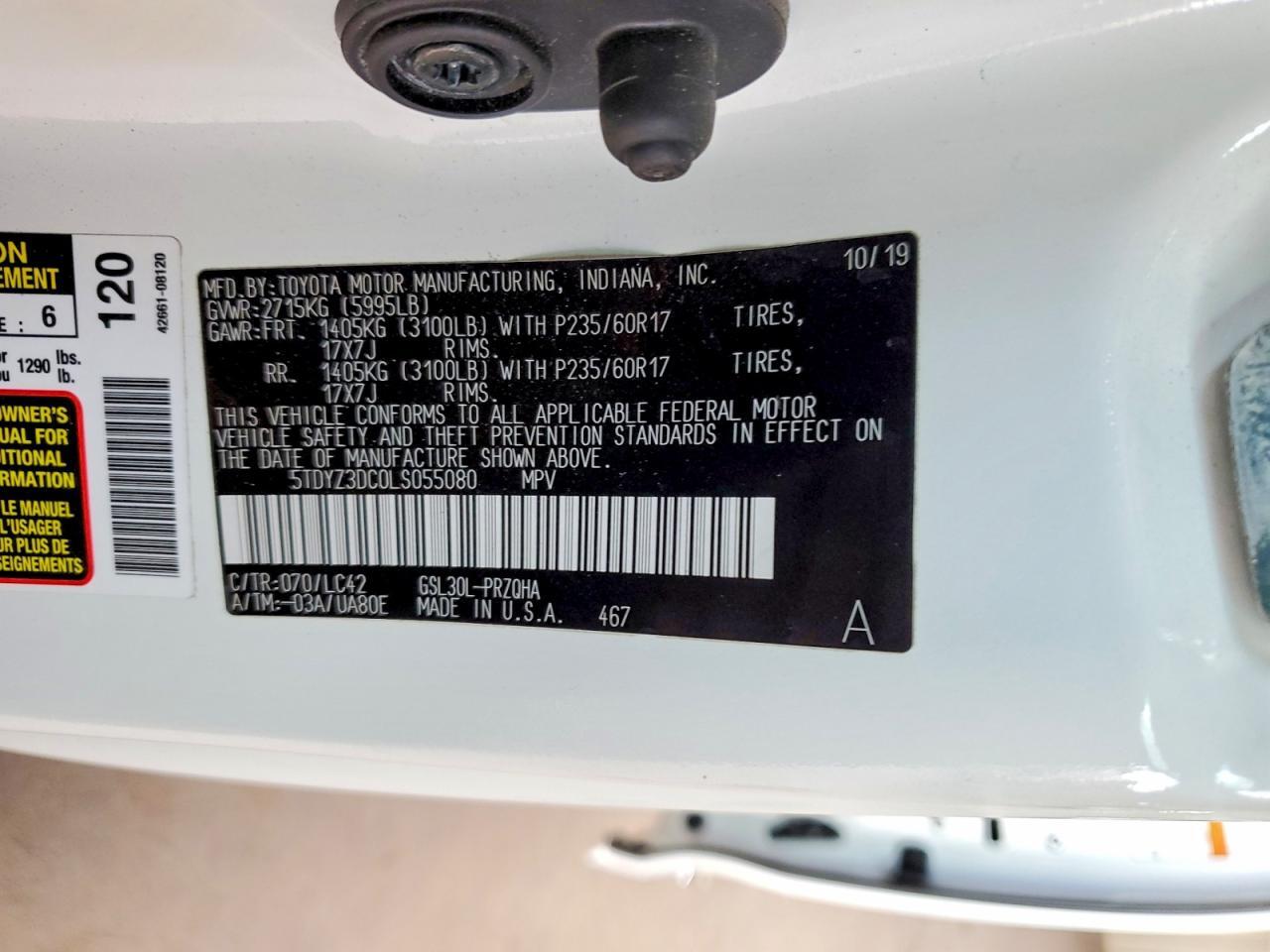2020 TOYOTA SIENNA XLE PREMIUM 8-PASSENGER — Фото 13 из 13