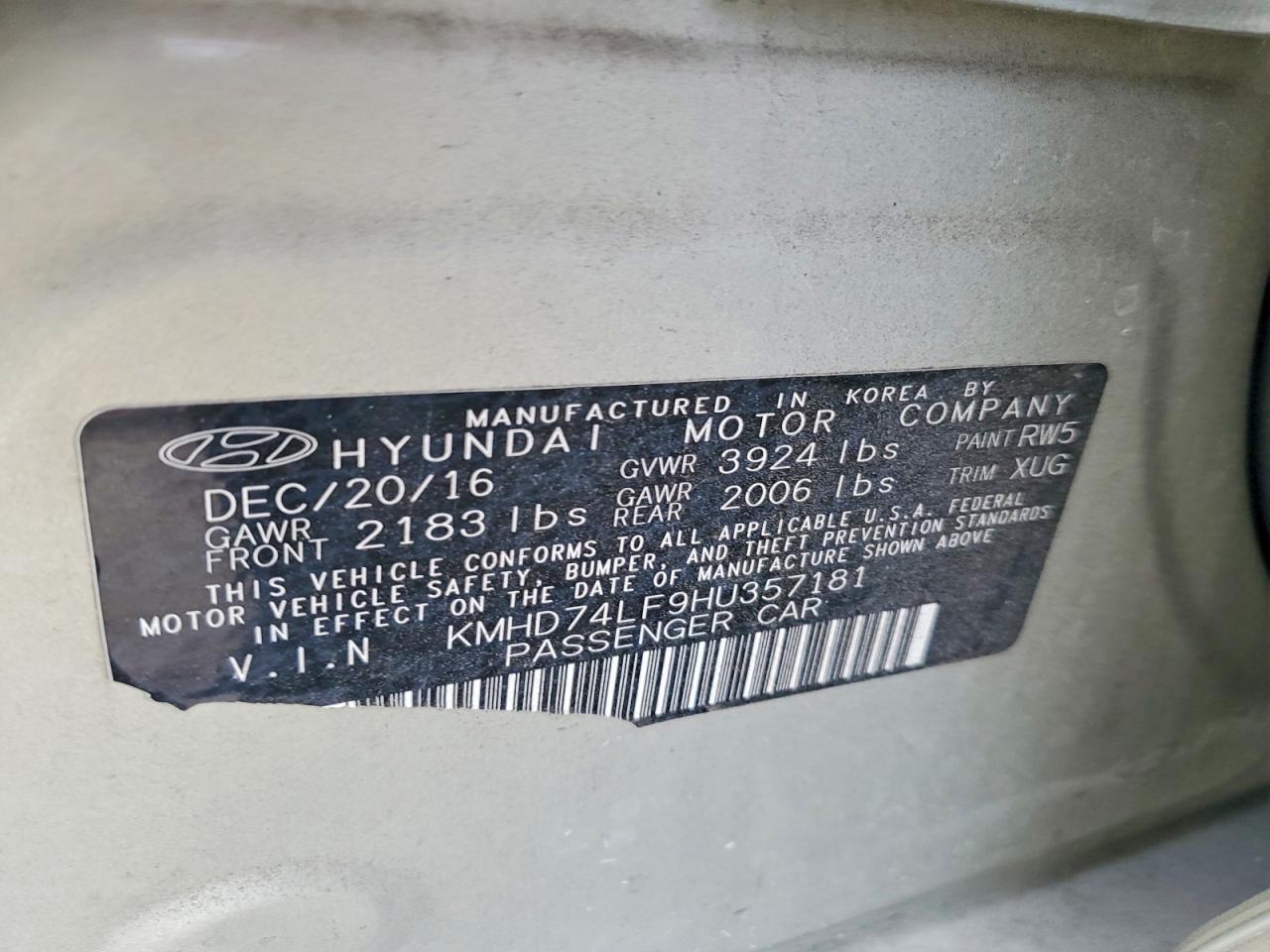 2017 HYUNDAI ELANTRA SE — Фото 12 из 12