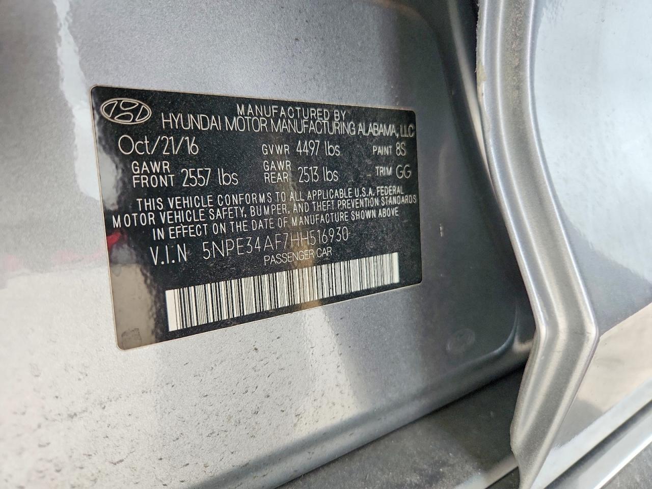 2017 HYUNDAI SONATA LIMITED — Фото 12 из 12