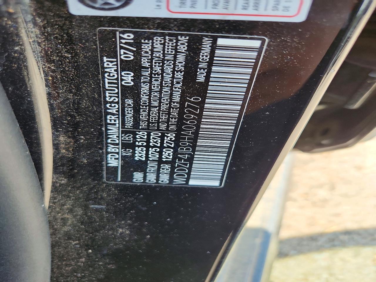 WDDZF4JB9HA069276 2017 MERCEDES-BENZ E photo no. 12
