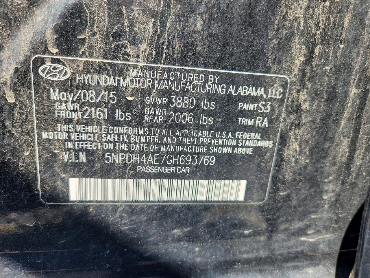 5NPDH4AE7GH693769 2016 HYUNDAI ELANTRA photo no. 12