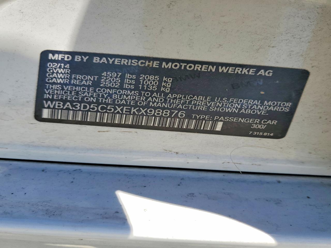 2014 BMW 328 D XDRIVE — Фото 12 из 12