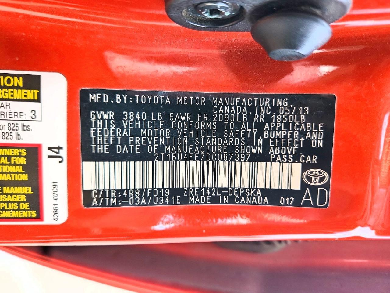 2013 TOYOTA COROLLA S SPECIAL EDITION — Фото 13 из 13