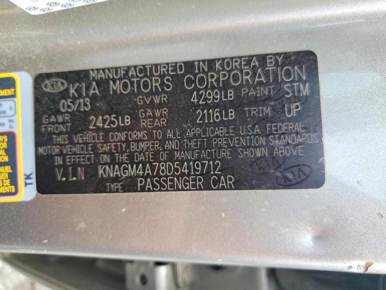 2013 KIA OPTIMA LX — Фото 12 из 12