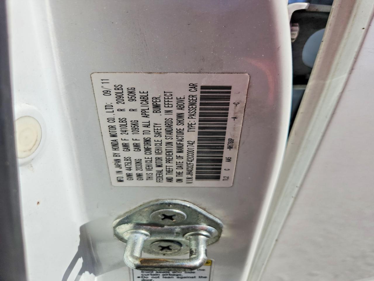 JH4CU2F42CC001742 2012 ACURA TSX photo no. 12