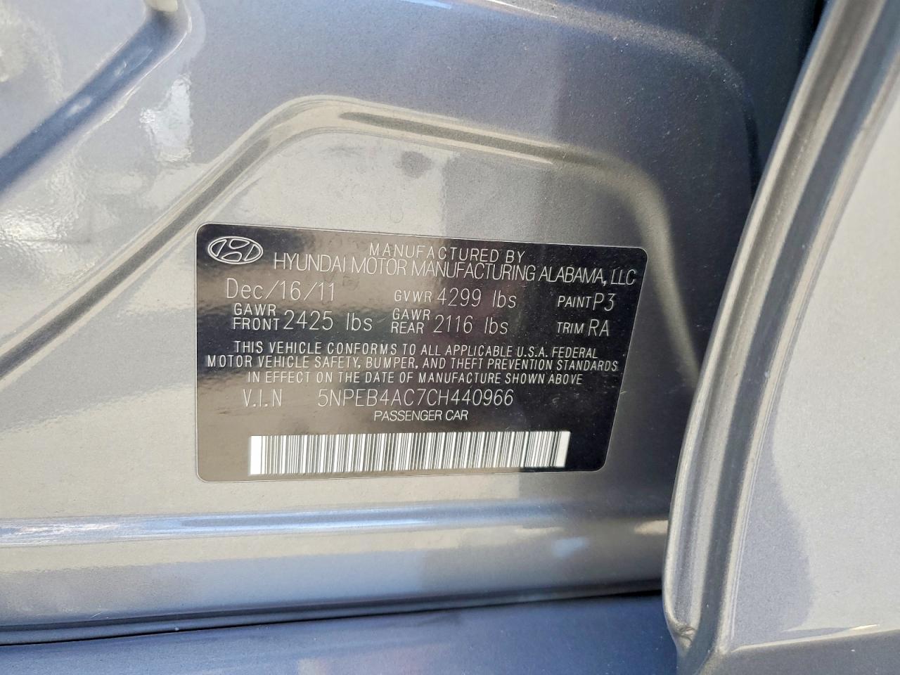 2012 HYUNDAI SONATA GLS — Фото 12 из 12