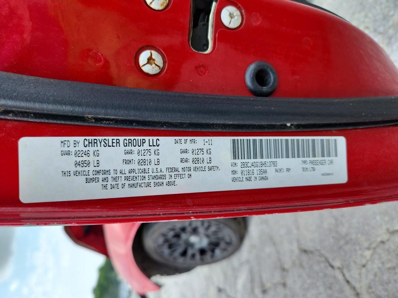 2B3CJ4DG1BH513783 2011 DODGE CHALLENGER photo no. 12