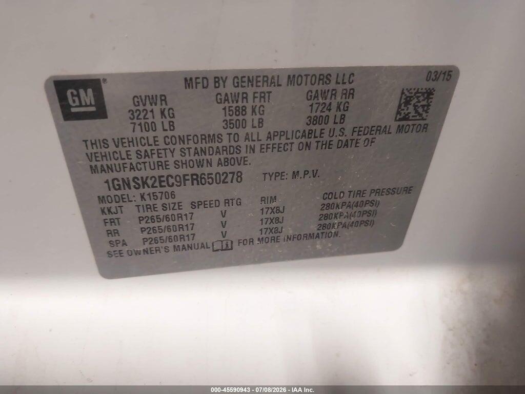 1GNSK2EC9FR650278 2015 CHEVROLET TAHOE photo no. 9
