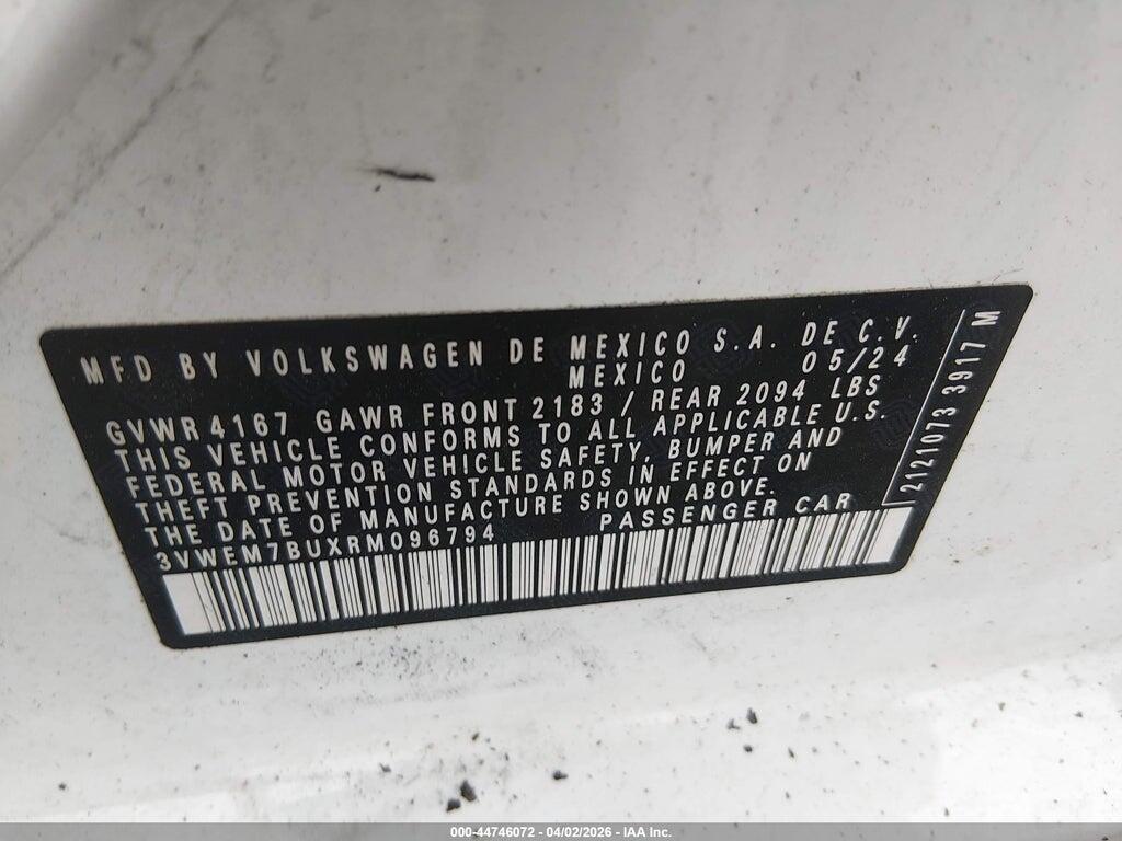 3VWEM7BUXRM096794 2024 VOLKSWAGEN JETTA photo no. 9