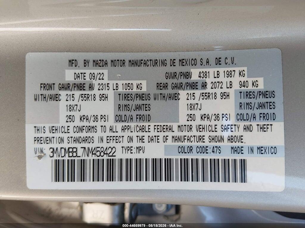 3MVDMBBL7NM458422 2022 MAZDA CX-30 photo no. 9