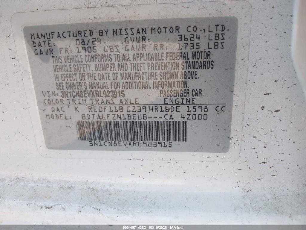 3N1CN8EVXRL923915 2024 NISSAN VERSA photo no. 8