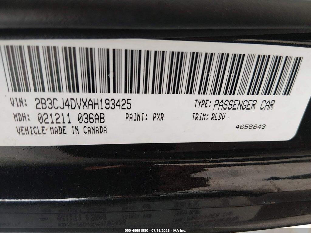 2B3CJ4DVXAH193425 2010 DODGE CHALLENGER photo no. 9