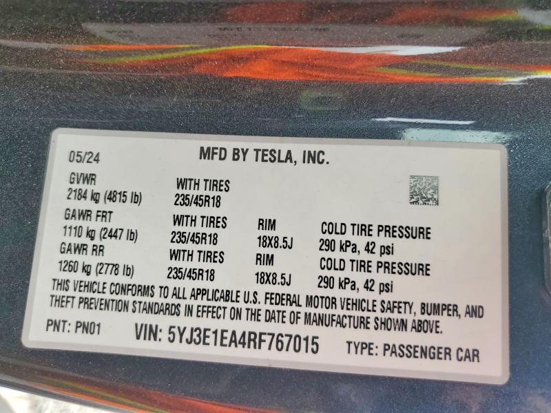 2024 TESLA MODEL 3 — Фото 13 из 13