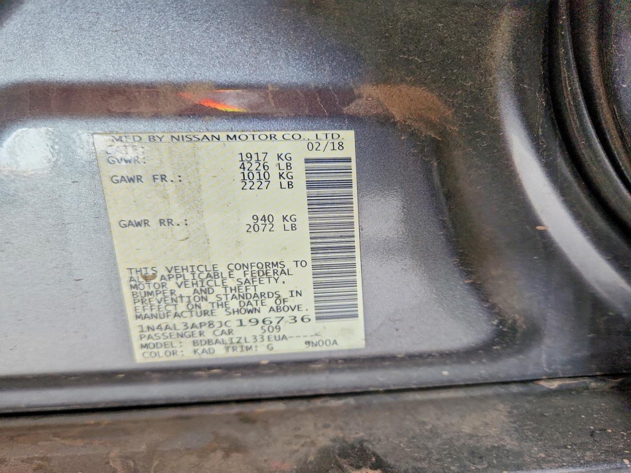 1N4AL3AP8JC196736 2018 NISSAN ALTIMA photo no. 12