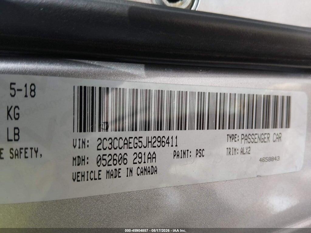 2C3CCAEG5JH296411 2018 CHRYSLER 300 photo no. 9