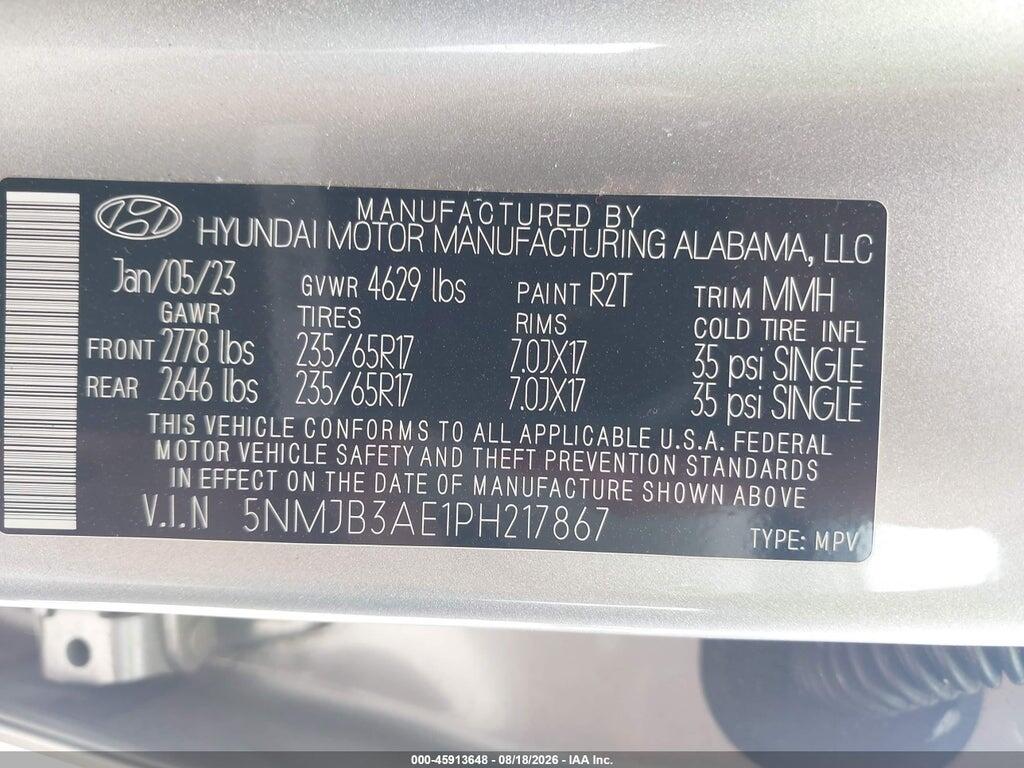 5NMJB3AE1PH217867 2023 HYUNDAI TUCSON photo no. 9