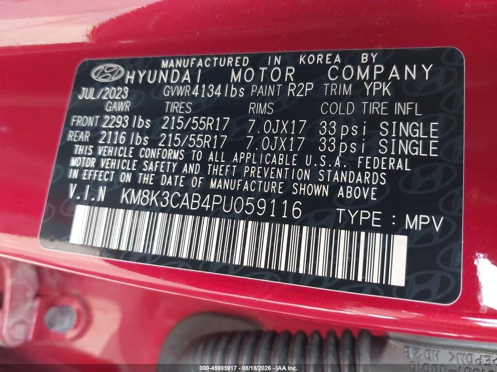 KM8K3CAB4PU059116 2023 HYUNDAI KONA photo no. 9