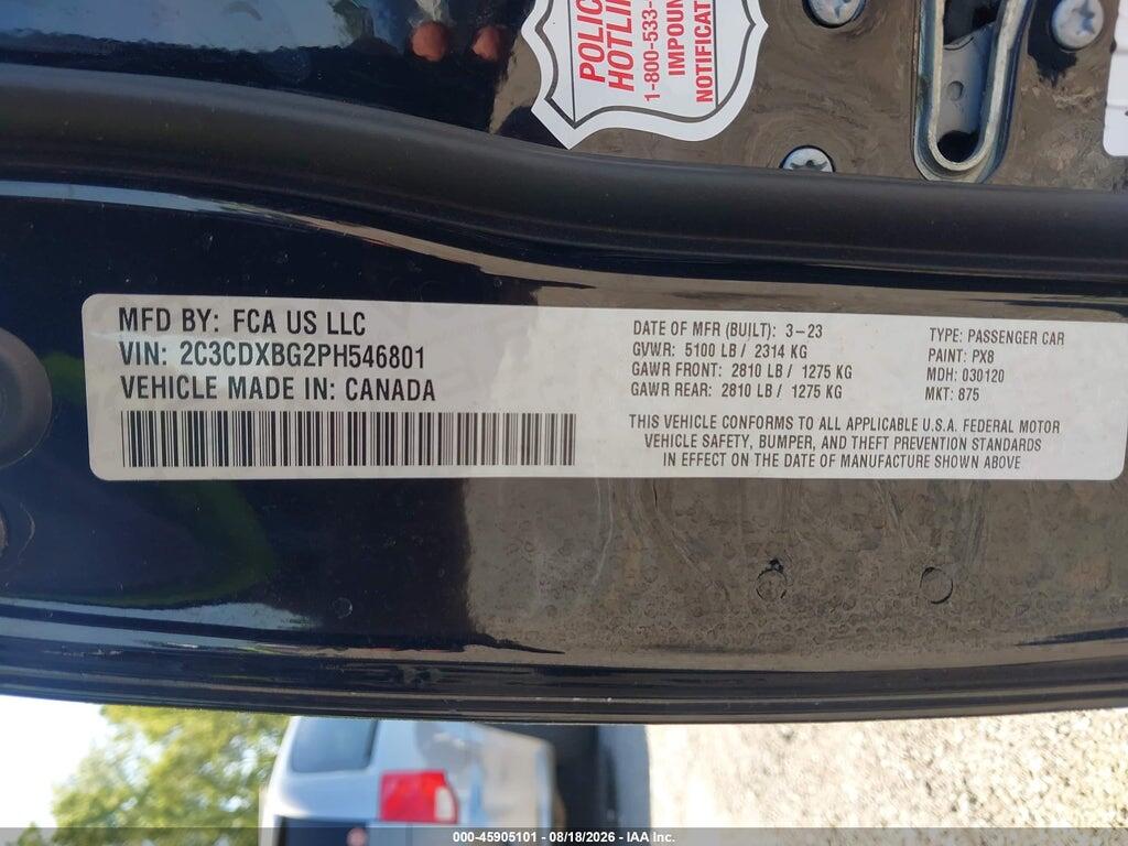 2C3CDXBG2PH546801 2023 DODGE CHARGER photo no. 9