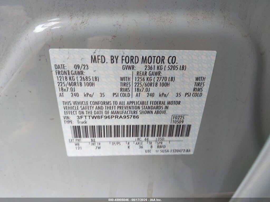 3FTTW8F96PRA95786 2023 FORD MAVERICK photo no. 9