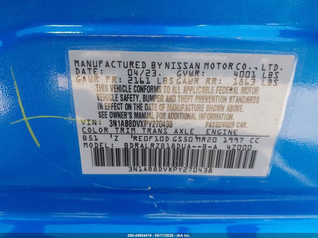 3N1AB8DVXPY270438 2023 NISSAN SENTRA photo no. 9