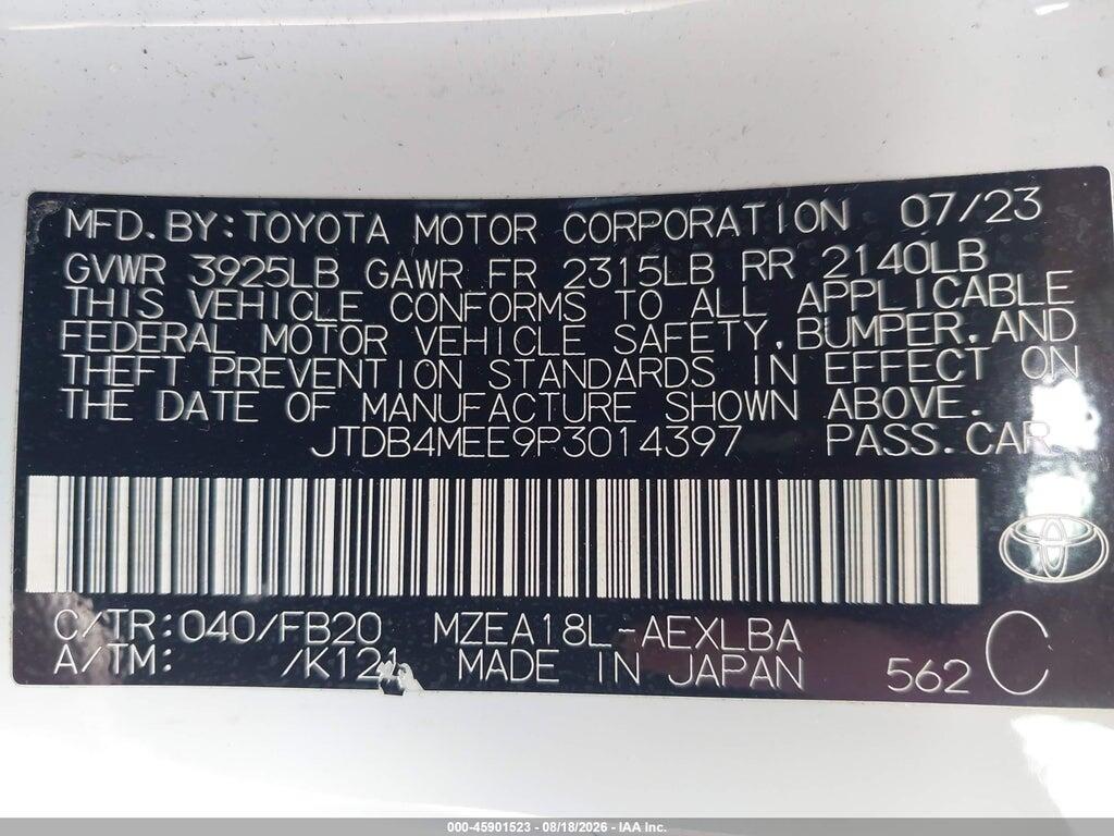 JTDB4MEE9P3014397 2023 TOYOTA COROLLA photo no. 9