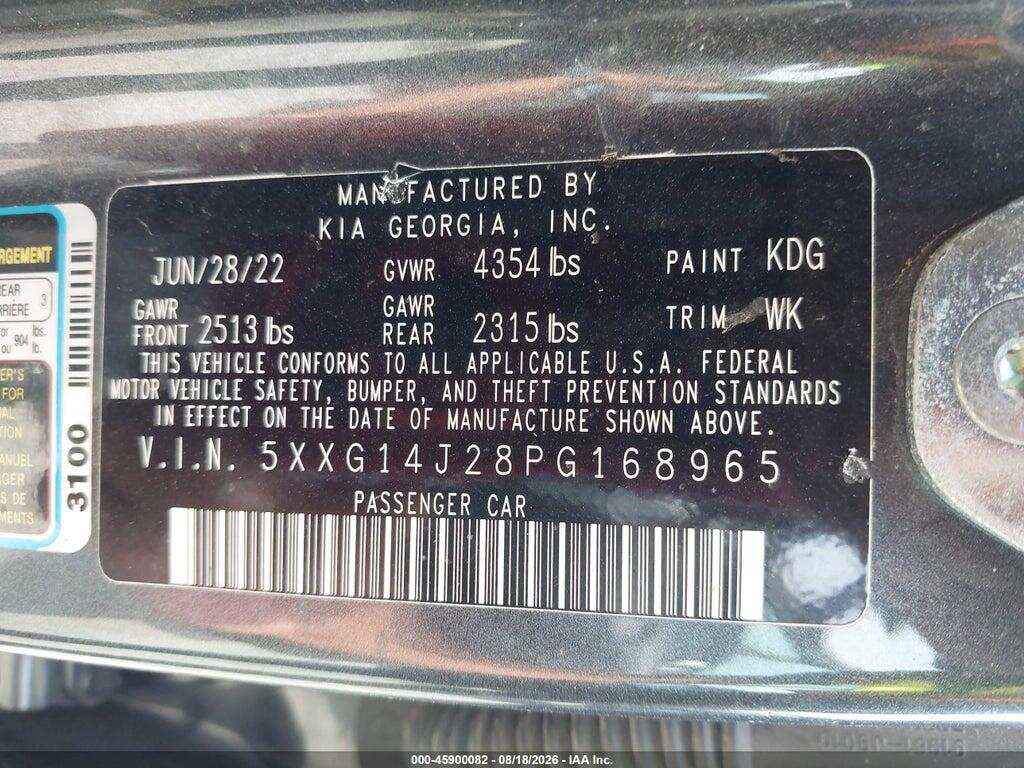 5XXG14J28PG168965 2023 KIA K5 photo no. 9