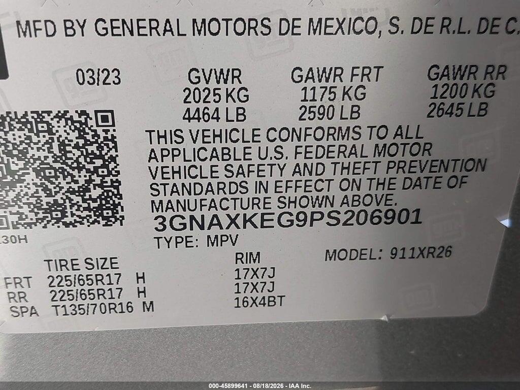3GNAXKEG9PS206901 2023 CHEVROLET EQUINOX photo no. 9
