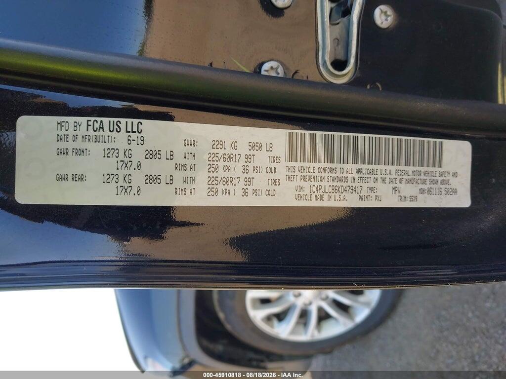 1C4PJLCB6KD479417 2019 JEEP CHEROKEE photo no. 9