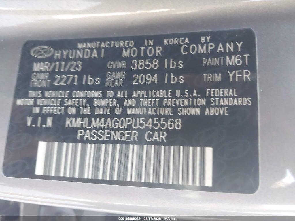 KMHLM4AG0PU545568 2023 HYUNDAI ELANTRA photo no. 9