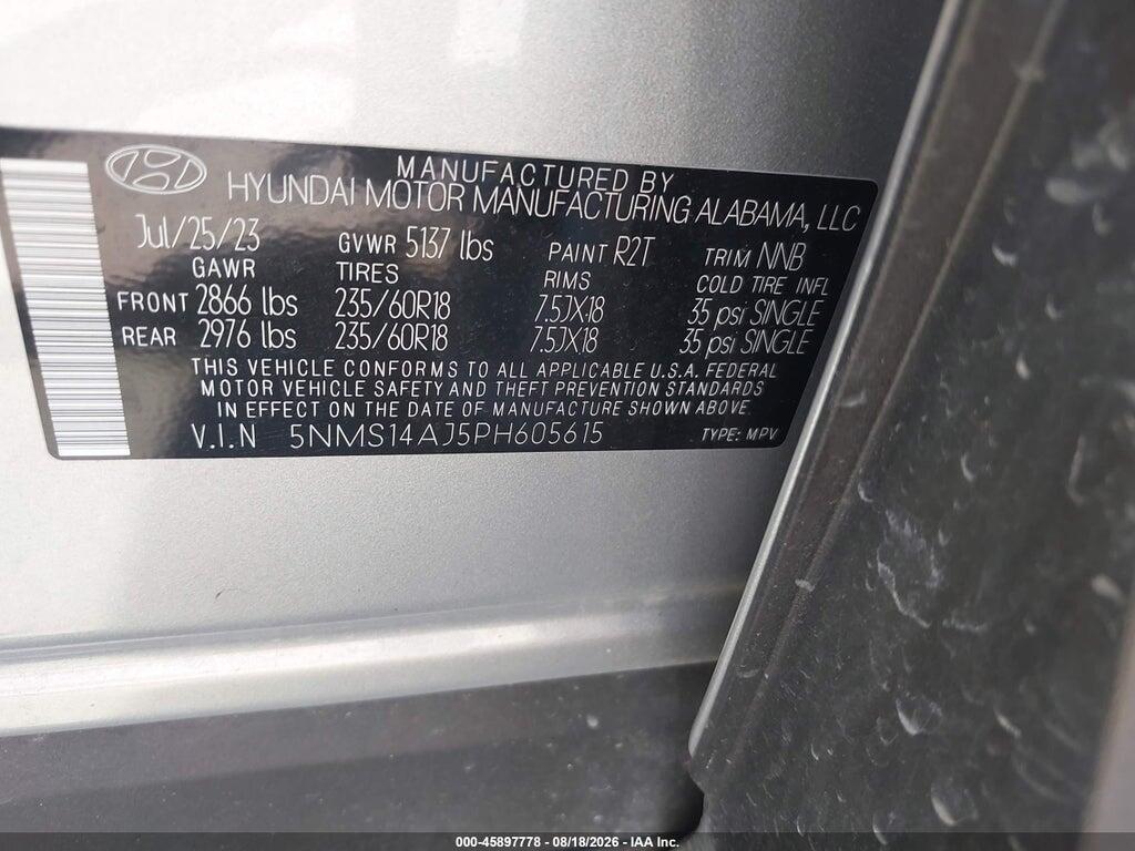 5NMS14AJ5PH605615 2023 HYUNDAI SANTA FE photo no. 9