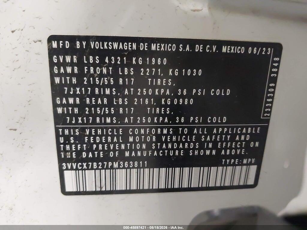 3VVCX7B27PM363811 2023 VOLKSWAGEN TAOS photo no. 9