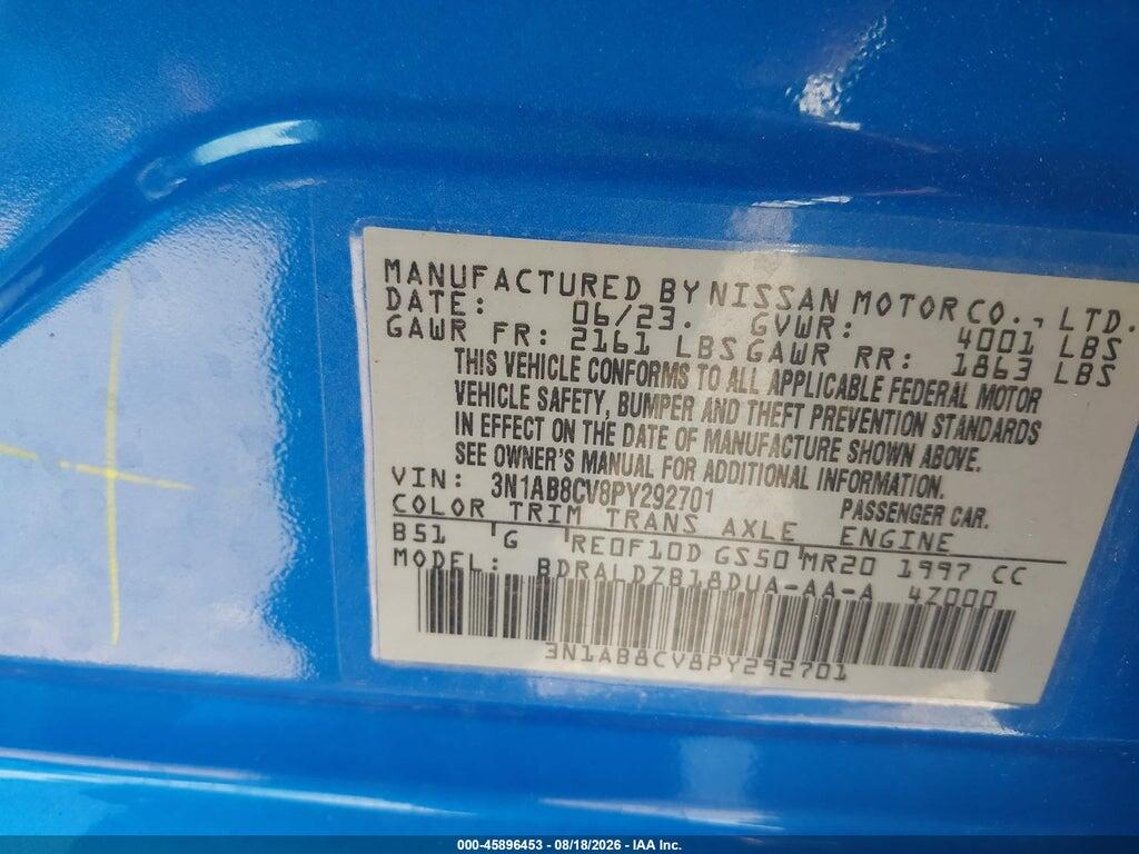 3N1AB8CV8PY292701 2023 NISSAN SENTRA photo no. 9