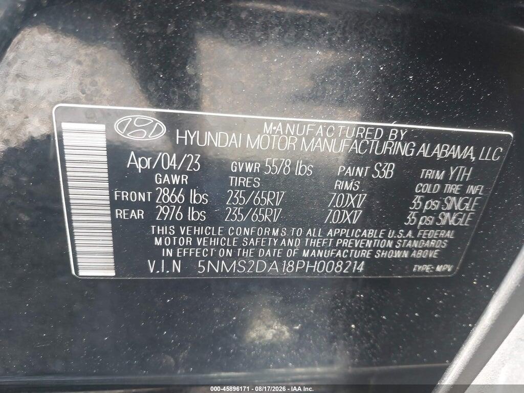 5NMS2DA18PH008214 2023 HYUNDAI SANTA FE HYBRID photo no. 9