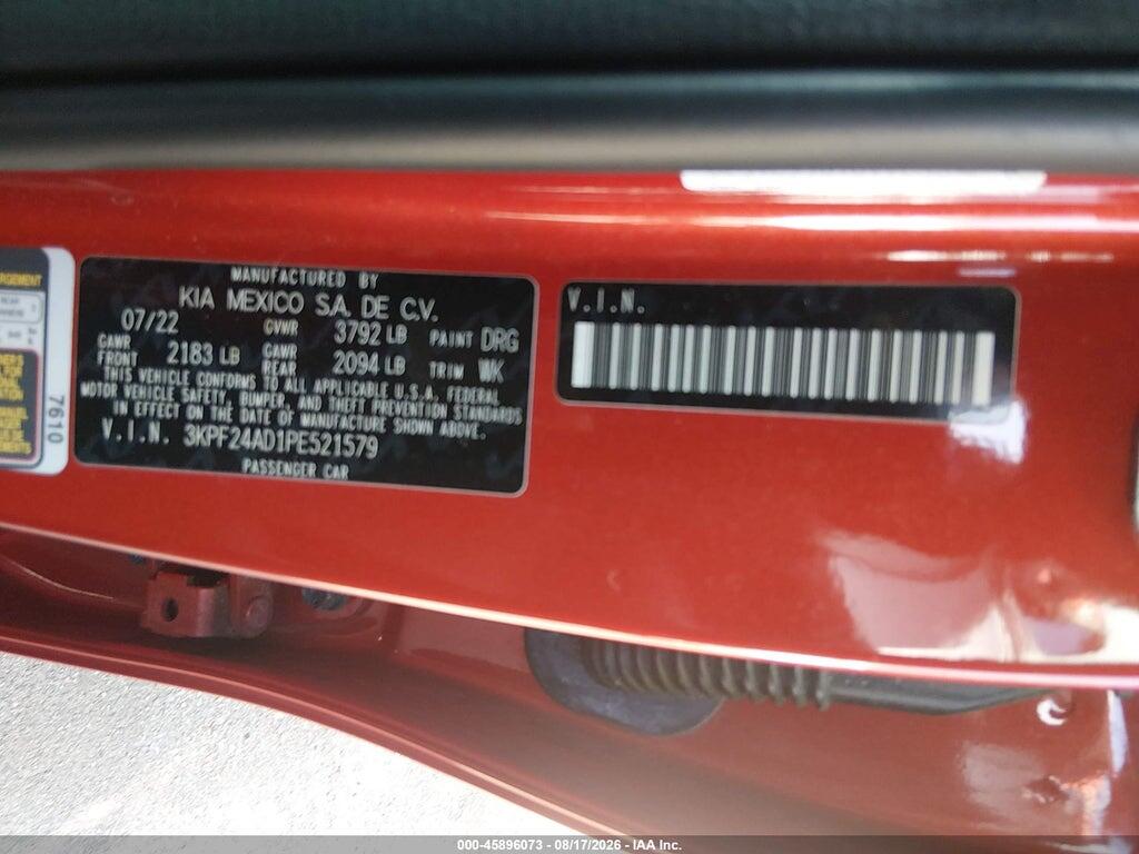 3KPF24AD1PE521579 2023 KIA FORTE photo no. 9