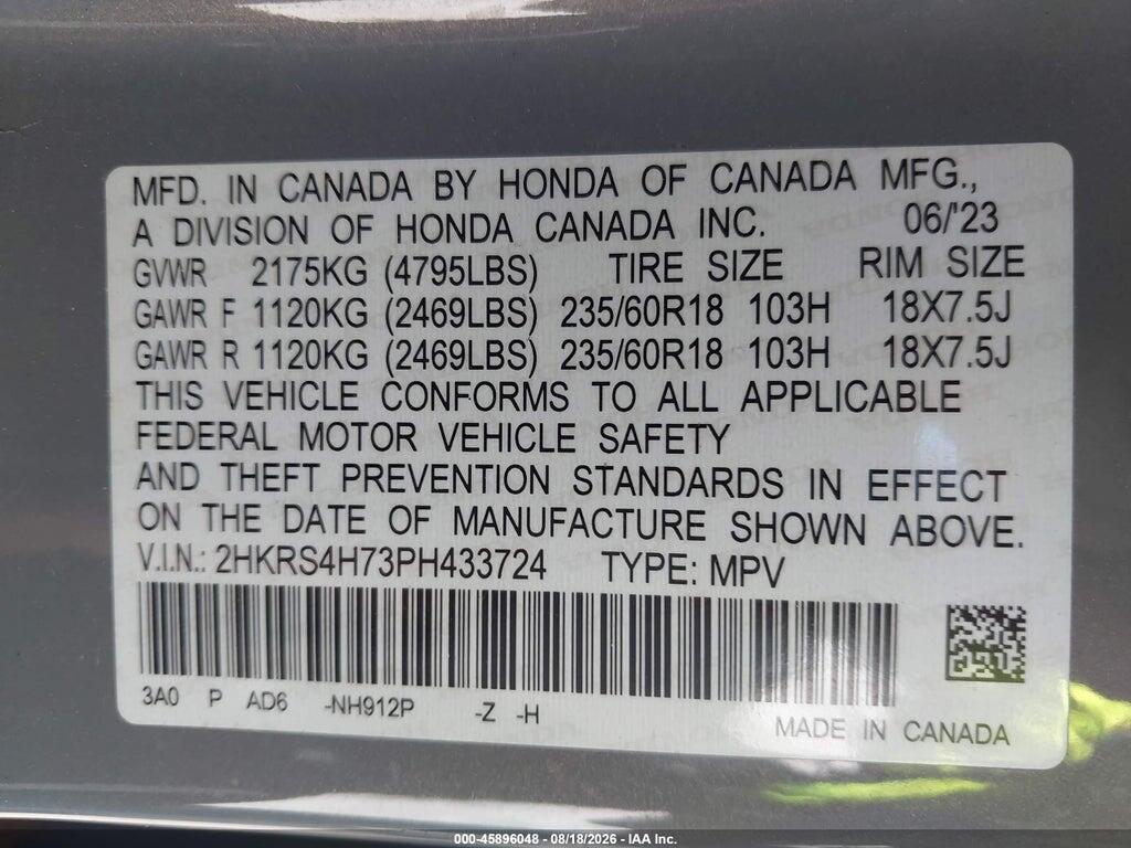 2HKRS4H73PH433724 2023 HONDA CR-V photo no. 9