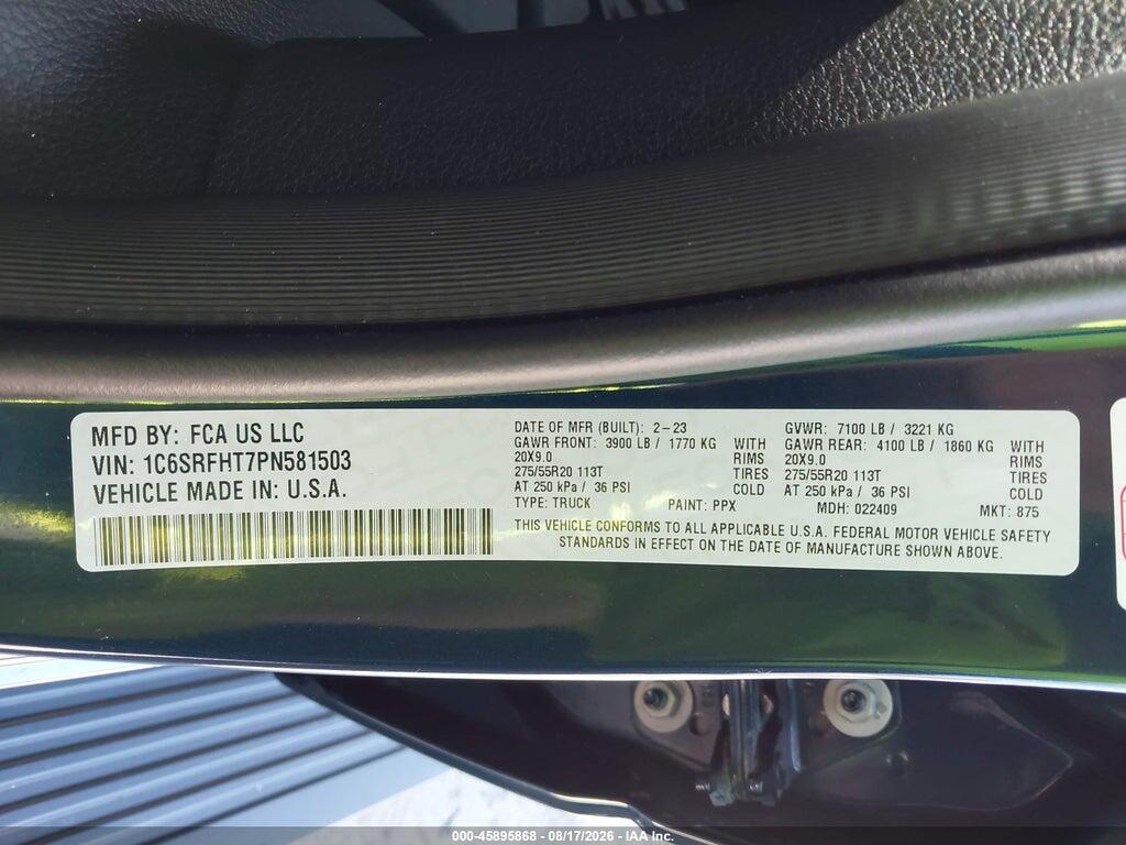 1C6SRFHT7PN581503 2023 RAM 1500 photo no. 9