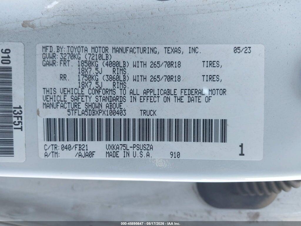 5TFLA5DBXPX100403 2023 TOYOTA TUNDRA photo no. 9
