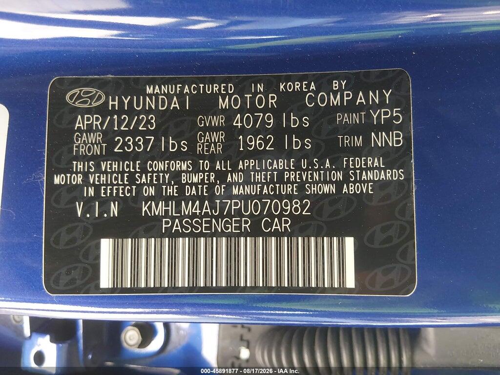 KMHLM4AJ7PU070982 2023 HYUNDAI ELANTRA HYBRID photo no. 9