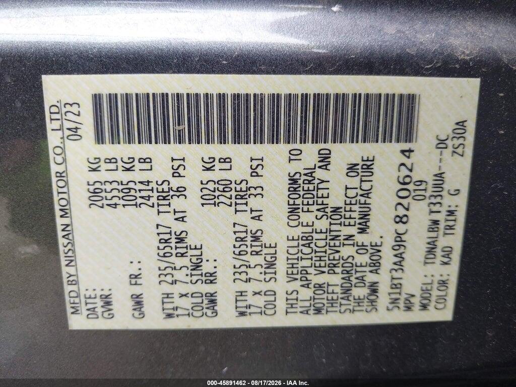 5N1BT3AA9PC820624 2023 NISSAN ROGUE photo no. 9